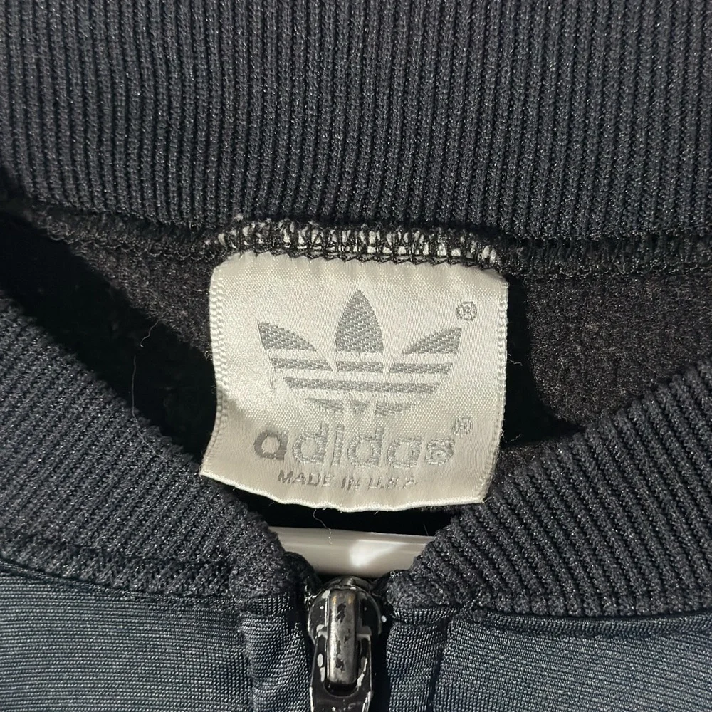 Vintage Adidas Track Jacket Men’s L USA Made Black Red Green Trefoil 80s 90s - Picture 6 of 10
